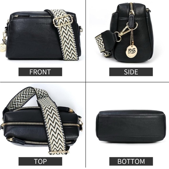 Petite Simone Crossbody Bag β Chevron Strap, Multiple Organizing Pockets - Picture 4 of 6